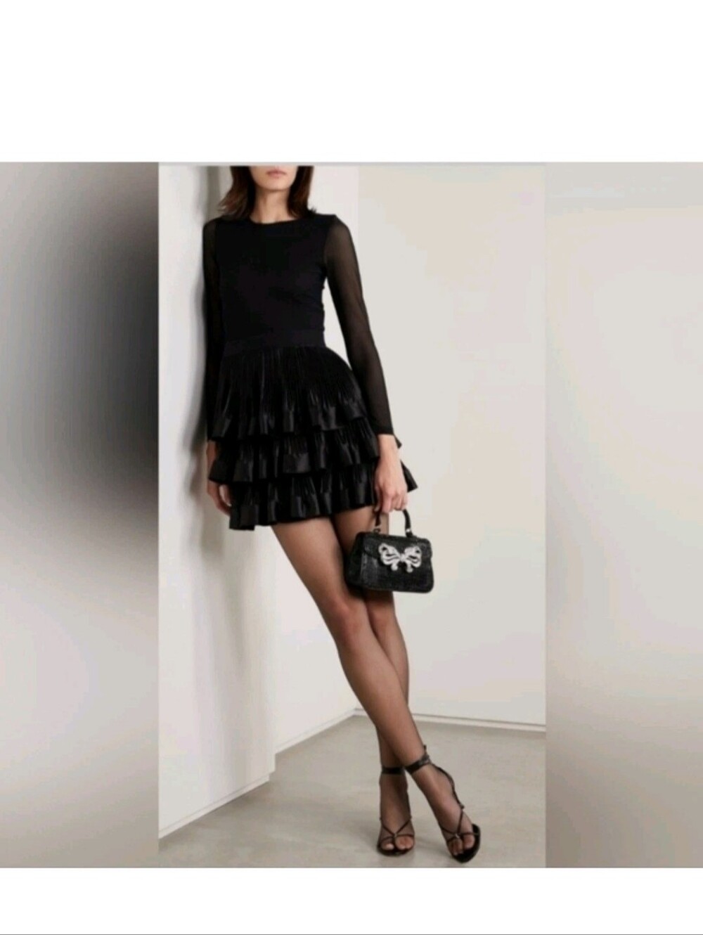 ALICE + OLIVIA CHARA TIERED RUFFLE MINI DRESS SIZE 4 $495 - Picture 13 of 16